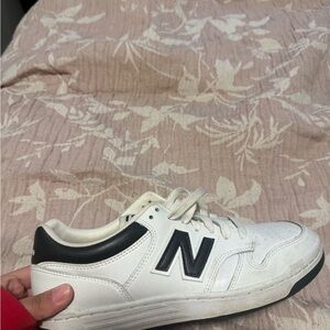 New Balance Men's White Sneakers with Black Details